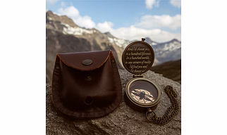 Brass Compass with Leather Case - Nautical Gifts & Decor