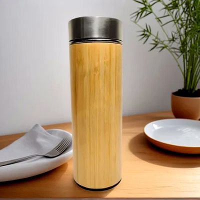 bamboo water bottle with tea infuser - sustainable lifestyle use