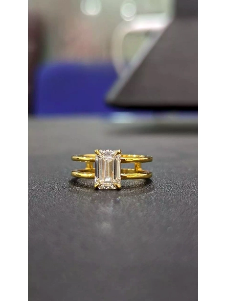 IGI Certified 1.5ct Emerald VVS Lab Grown Diamond VS1 18K Yellow Gold Ring