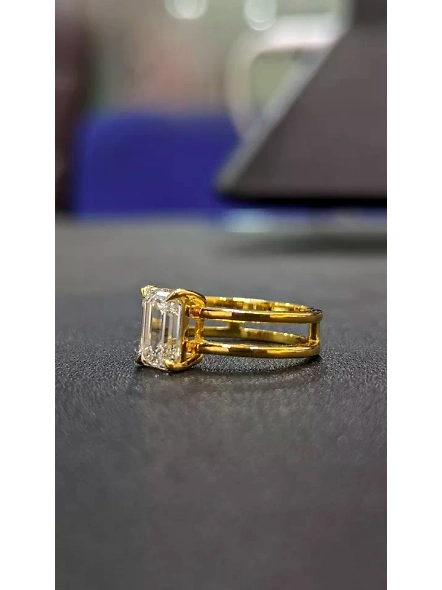 IGI Certified 1.5ct Emerald VVS Lab Grown Diamond VS1 18K Yellow Gold Ring-YELLOW GOLD-7-18K YELLOW GOLD-2