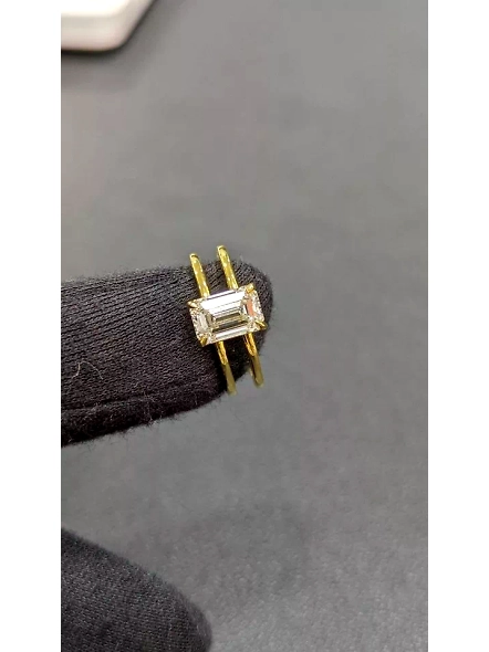 IGI Certified 1.5ct Emerald VVS Lab Grown Diamond VS1 18K Yellow Gold Ring-YELLOW GOLD-7-18K YELLOW GOLD-4