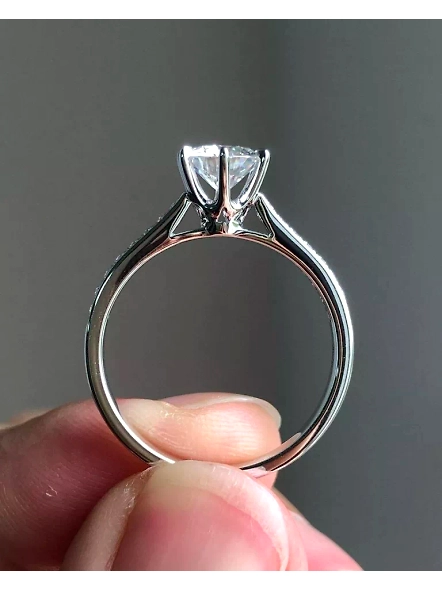 18k gold 1ct VS1 GIA Certified Cushion cut Lab Grown Diamond Solitaire Band Ring-WHITE GOLD-7-18K WHITE GOLD-3