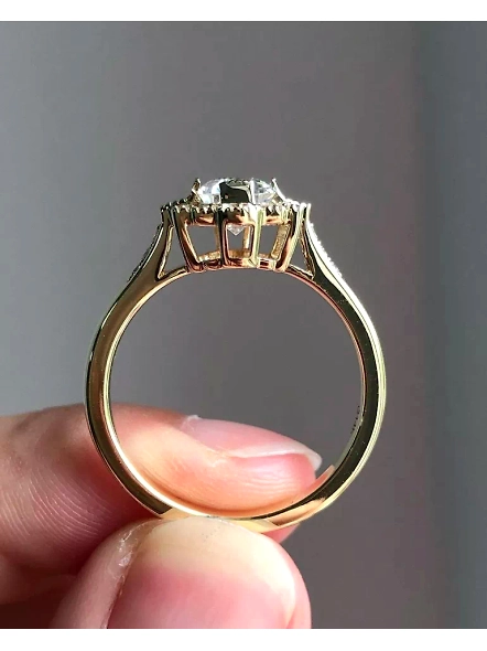 1 ct Emerald cut GIA Certified Lab Grown Diamond Solitaire Halo Engagement Ring-YELLOW GOLD-7-18K YELLOW GOLD-2