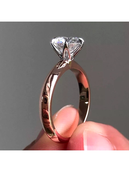 6 Prong Round Cut GIA Certified Lab Grown Diamond 18K Solitaire Engagement Ring-ROSE GOLD-7-18K ROSE GOLD