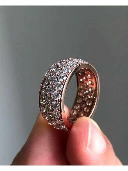 2.88ct Round VS1 GIA Certified Lab Grown Diamond Pave Eternity Engagement Ring-ROSE GOLD-7-18K ROSE GOLD