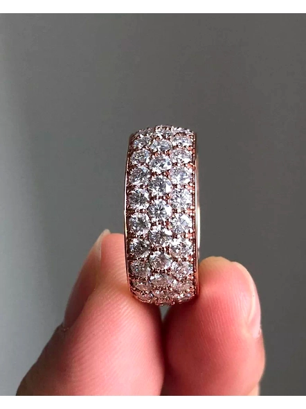 2.88ct Round VS1 GIA Certified Lab Grown Diamond Pave Eternity Engagement Ring-ROSE GOLD-7-18K ROSE GOLD-2