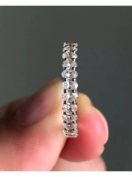 1.40ct Oval VS1 GIA Certified Lab Grown Diamond Half Eternity Engagement Ring