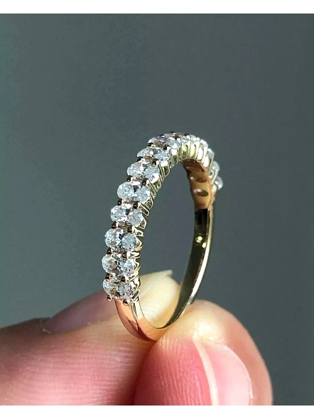 1.40ct Oval VS1 GIA Certified Lab Grown Diamond Half Eternity Engagement Ring-YELLOW GOLD-7-18K YELLOW GOLD