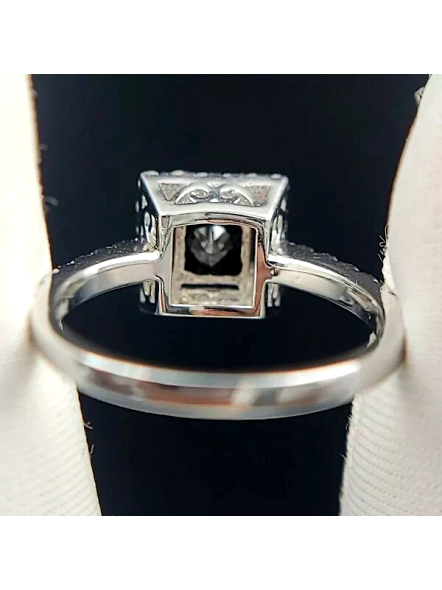 Black Princess Classic Halo Lab Grown Diamond Engagement Ring In 18k White Gold-WHITE GOLD-7-18K WHITE GOLD-4