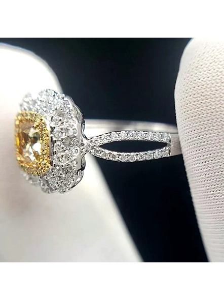Classic Double Floral Halo Lab Grown Diamond Engagement Ring In 18k White Gold-WHITE GOLD-7-18K WHITE GOLD-2