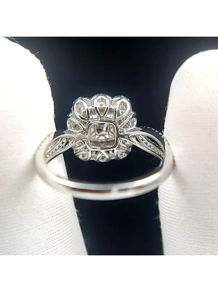 Classic Double Floral Halo Lab Grown Diamond Engagement Ring In 18k White Gold-WHITE GOLD-7-18K WHITE GOLD-3