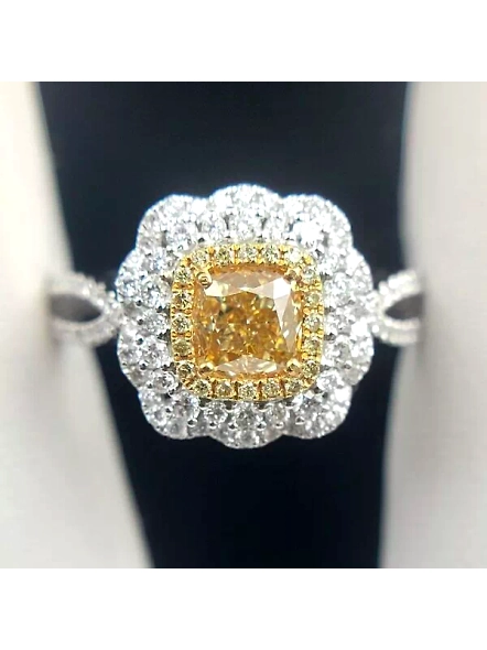 Classic Double Floral Halo Lab Grown Diamond Engagement Ring In 18k White Gold-WHITE GOLD-7-18K WHITE GOLD-4