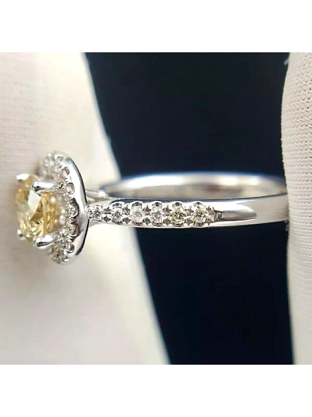 Classic Halo Round Shape Lab Grown Diamond Engagement Ring In 18k White Gold-WHITE GOLD-7-18K WHITE GOLD