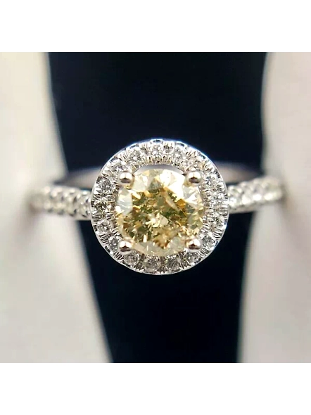 Classic Halo Round Shape Lab Grown Diamond Engagement Ring In 18k White Gold-WHITE GOLD-7-18K WHITE GOLD-2