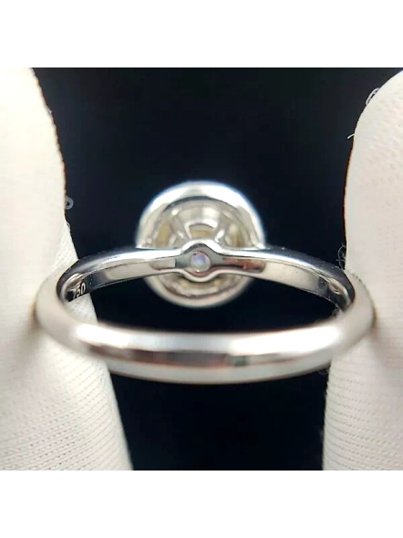 Classic Halo Round Shape Lab Grown Diamond Engagement Ring In 18k White Gold-WHITE GOLD-7-18K WHITE GOLD-3