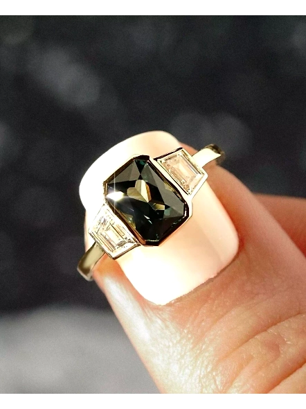 IGI Certified 2.00ct Black VS1 Lab Grown Diamond 18K Rose Gold Engagement Ring