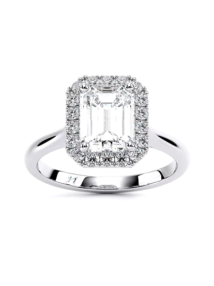 IGI Certified 1.5ct Emerald Cut VVS1 Lab Grown CVD Diamond 18K White Gold Ring