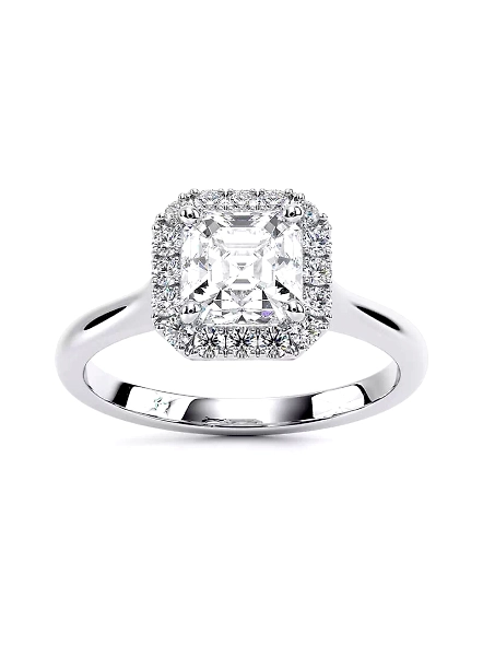 IGI Certified 1.5ct Asscher VVS Lab Created CVD Diamond AAA 18K White Gold Ring