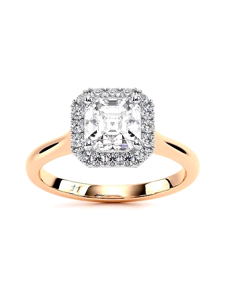 IGI Certified 1.5ct Asscher G/VVS Lab Created CVD Diamond AAA 18K Rose Gold Ring