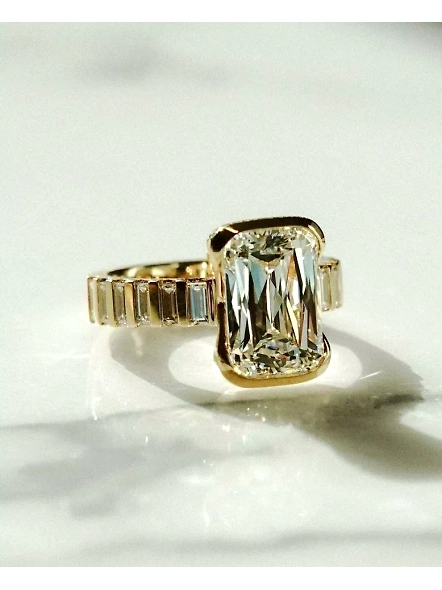 IGI Certified 1.5ct RADlANT VS1 Lab Grown Diamond 18K Rose Gold Engagement Ring-YELLOW GOLD-7-18K YELLOW GOLD-2