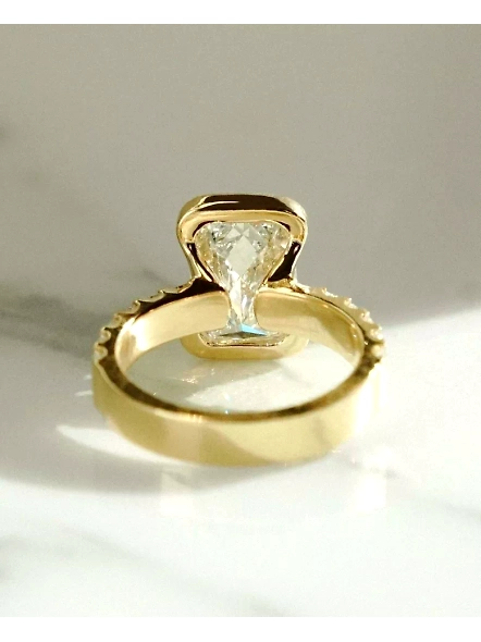 IGI Certified 1.5ct RADlANT VS1 Lab Grown Diamond 18K Rose Gold Engagement Ring-YELLOW GOLD-7-18K YELLOW GOLD-3