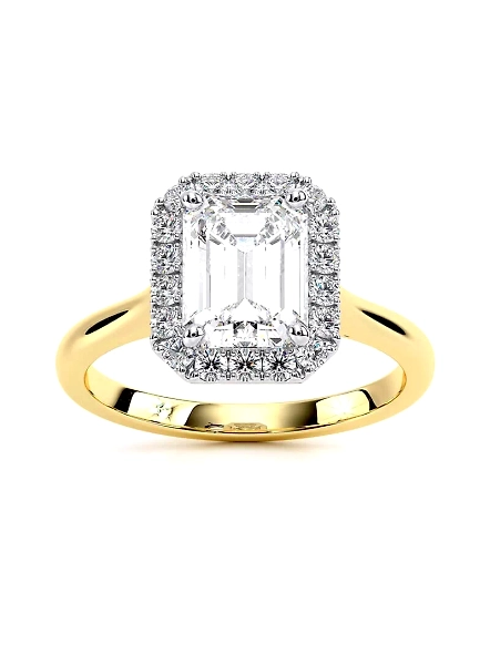 IGI Certified 1.5ct Emerald Cut VVS1 Lab Grown CVD Diamond 18K Yellow Gold Ring