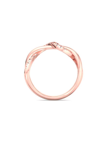 IGI certified 0.16 ct 14k Rose gold eternity wave lab grown diamond ring-ROSE GOLD-7-18K ROSE GOLD