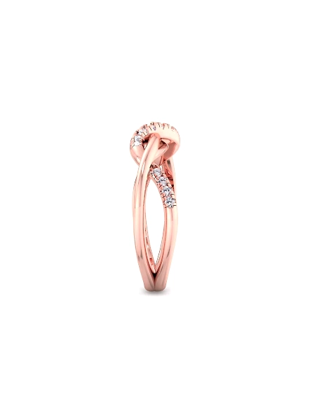 IGI certified 0.16 ct 14k Rose gold eternity wave lab grown diamond ring-ROSE GOLD-7-18K ROSE GOLD-2