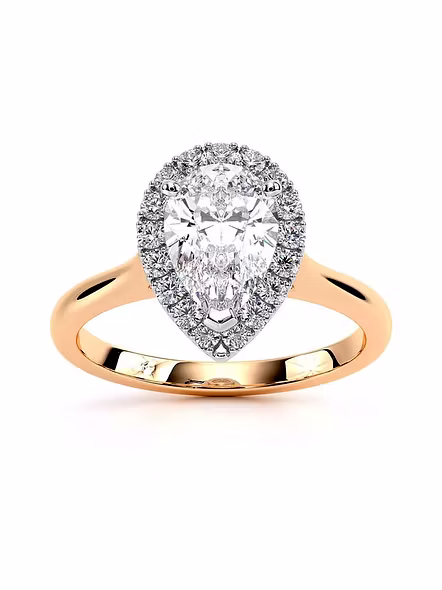 IGI Certified 1.5ct Pear VVS Lab Grown CVD Diamond 18K Rose Gold Handmade Ring
