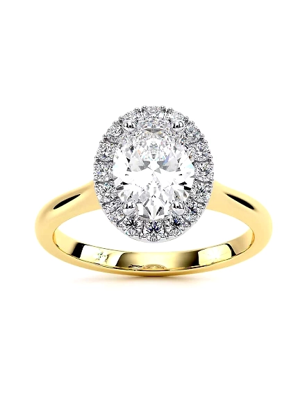 IGI Certified 1.5ct Oval VVS Lab Grown CVD Diamond Ring For Love 18K Yellow Gold-FRNG18KLGD26