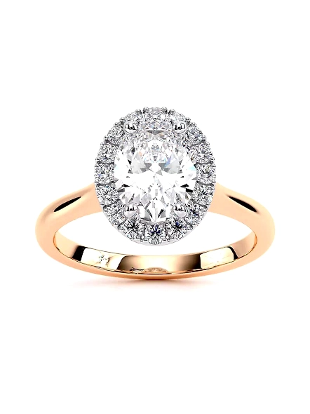 IGI Certified 1.5ct Oval VVS Lab Grown CVD Diamond 18K Rose Gold Engagement Ring-FRNG18KLGD28