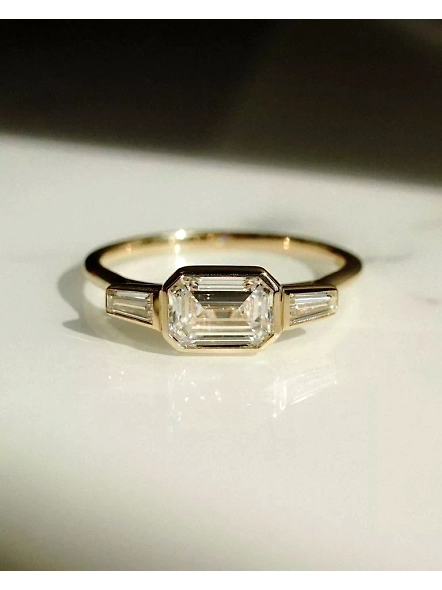 GIA Certified 0.50ct Emerald VS1 Lab Grown Diamond 18K Rose Gold Engagement Ring-FRNG18KLGD45