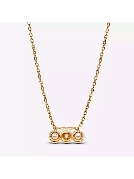 VVS-VS IGI certified Lab-grown Diamond Triple Bezel Necklace 0.45 ct 14k Gold-Yellow Gold-14k yellow gold-2