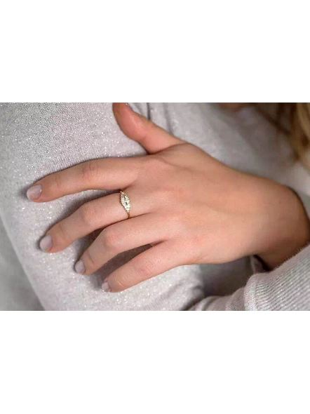 0.4ct Baguette Cut Cluster Lab Grown Diamond Unique Engagement Ring Gift For Her-YELLOW GOLD-7-18K YELLOW GOLD-4