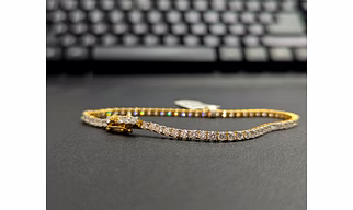 The Elite 4.10ctw Lab-Grown Diamond Tennis Bracelet in 14kt Yellow Gold