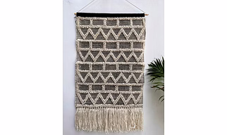 Pile woven wall hanging