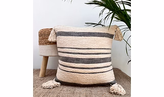 White stripe cushion cover Set of 1