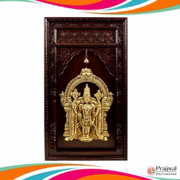 47" tirupati balaji in a stylized temple frame wall hanging | handmade