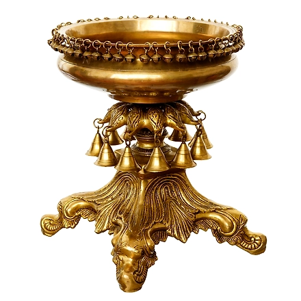 Urli Bowl with Hanging Bells and Ghungroos-12236596
