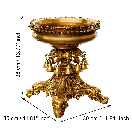 Urli Bowl with Hanging Bells and Ghungroos-2