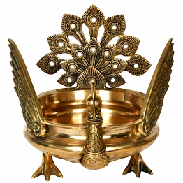 peacock urli fashioned of exquisite brass