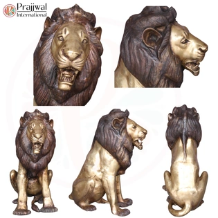 Bronze Decorative Sitting Lions - Regal Home Decor