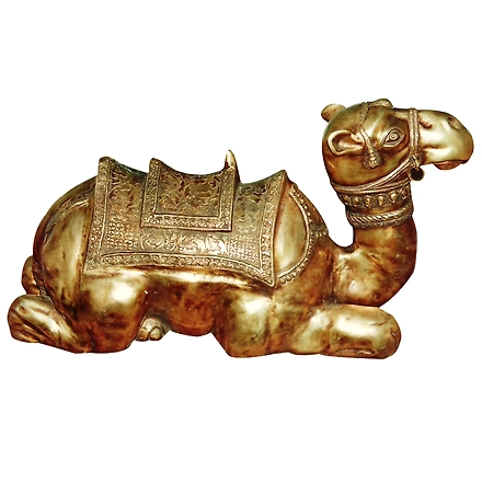 Brass Sculpture Sitting Camel - Regal Home Decor-12311982