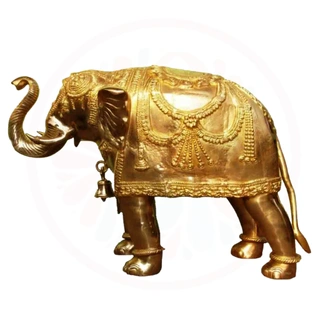 Brass Sculpture Elephant - Regal Home Decor