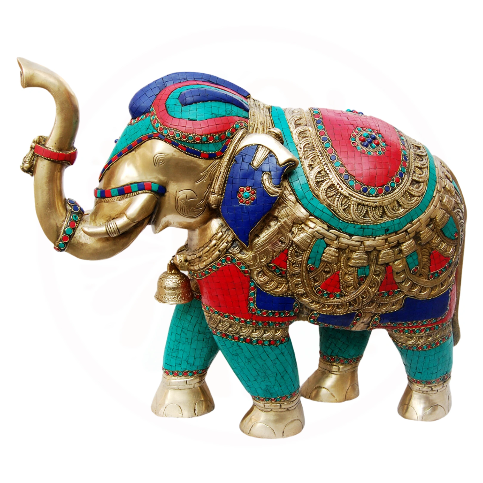 Brass  Stone Elephant  Sculpture- Regal Home Decor-12312038