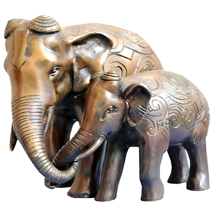 Brass Elephant Pair Sculpture-12312082