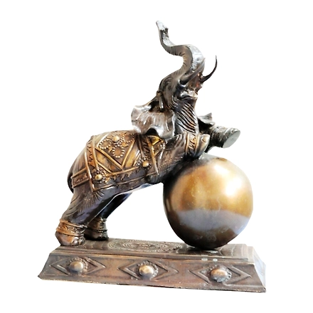 &quot;Brass Elephant with Ball Sculpture&quot;-12312672