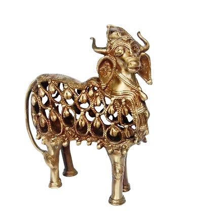 Elegant Brass Cow Sculpture&quot;-12312690