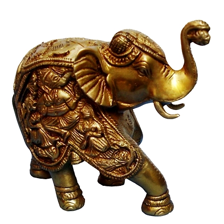 Intricate Brass Carved Elephant Statue&quot;-12312718