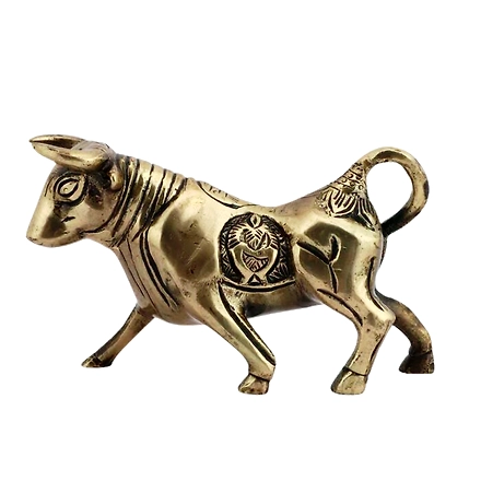 Vintage Brass Fighting Bull Sculpture&quot;-12318768